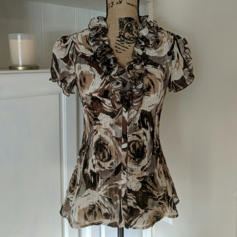 Unique Floral Design Blouse | Small